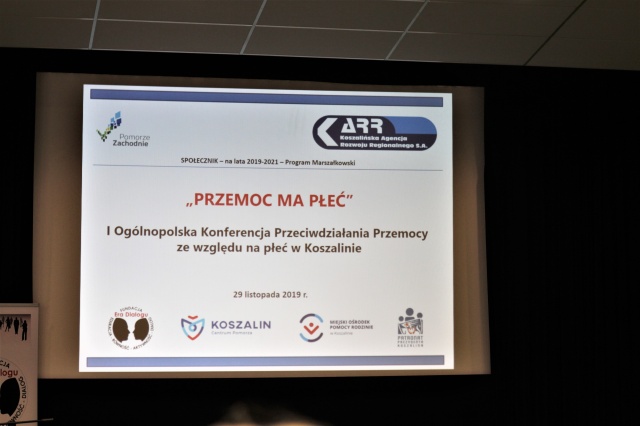 Baner wyświetlający się na ekranie podczas konferencji, zawierający jej tytuł, termin, organizatorów i źródło finansowania